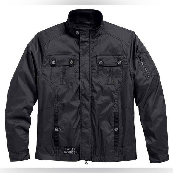 Harley-Davidson Other - Y2K Harley-Davidson Men's  venture lightweight nylon jacket charcoal size XL